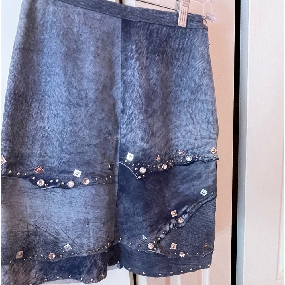 Zerbini Leather Mini Skirt